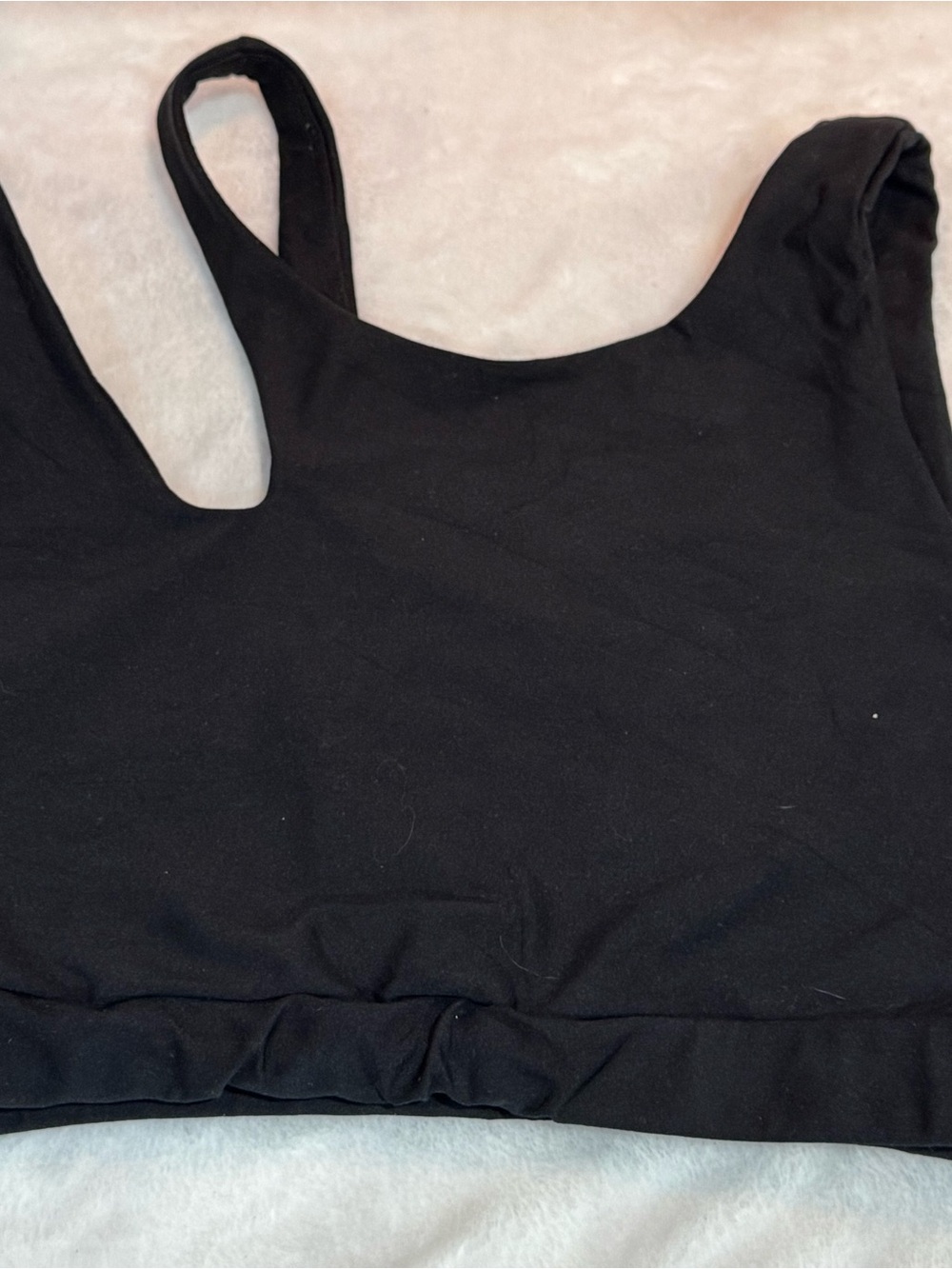 Black Wireless Crop Bralette with Wide Straps